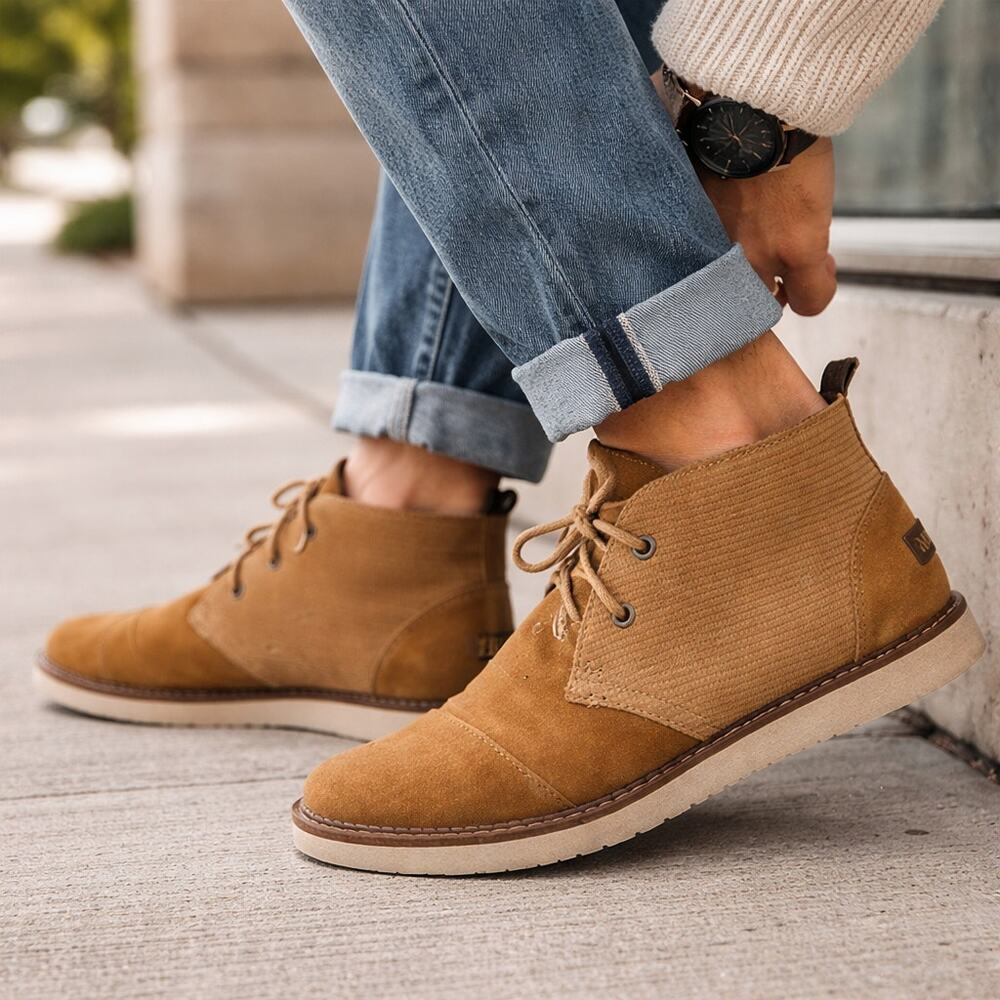 TOMS Mateo Chukka Boots Mens 9.5 Chestnut Brown Suede Casual Ankle Boot